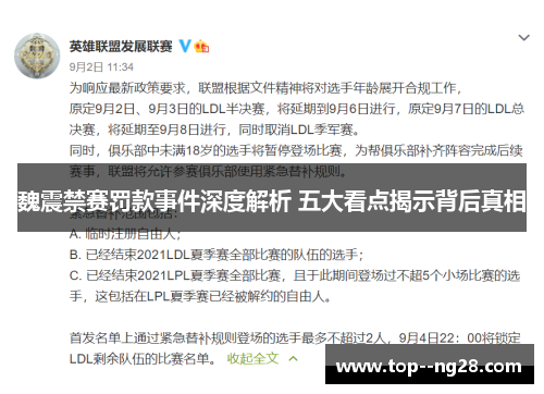 魏震禁赛罚款事件深度解析 五大看点揭示背后真相